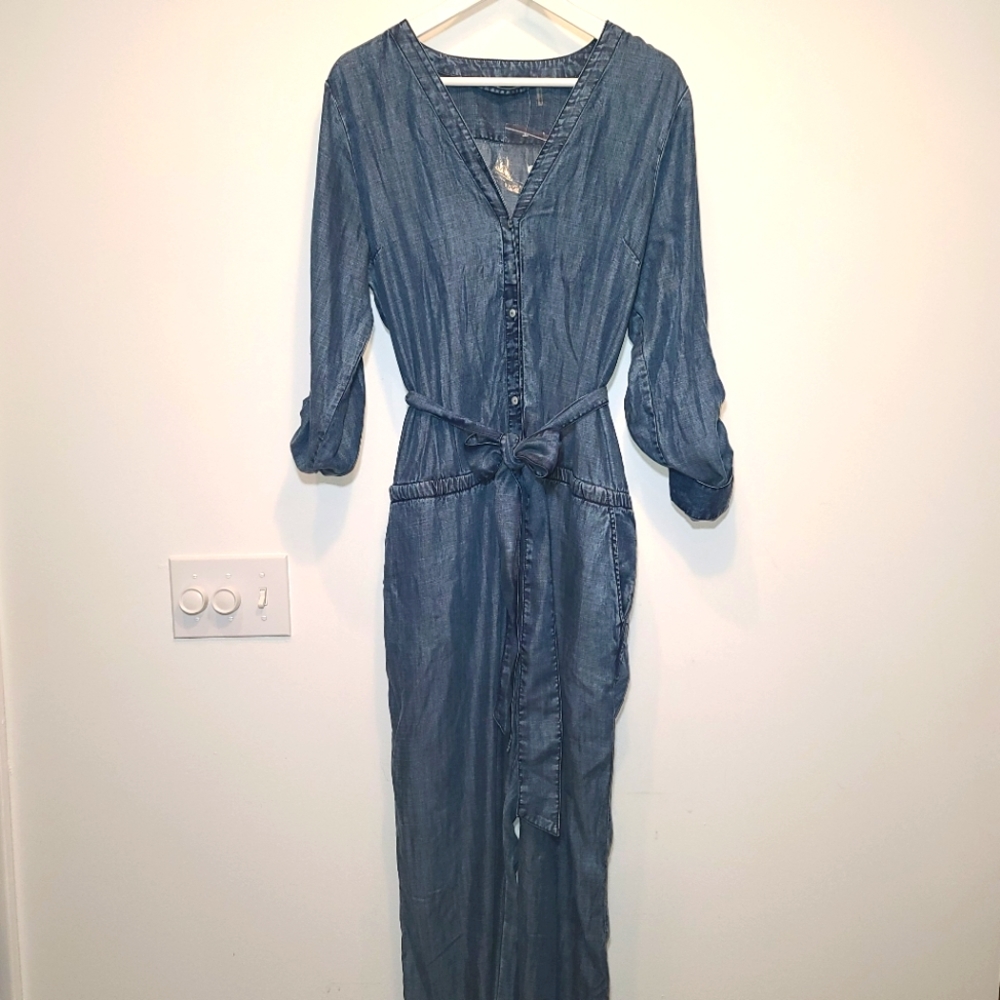 Soft Surroundings Chambray Denim Jumpsuit